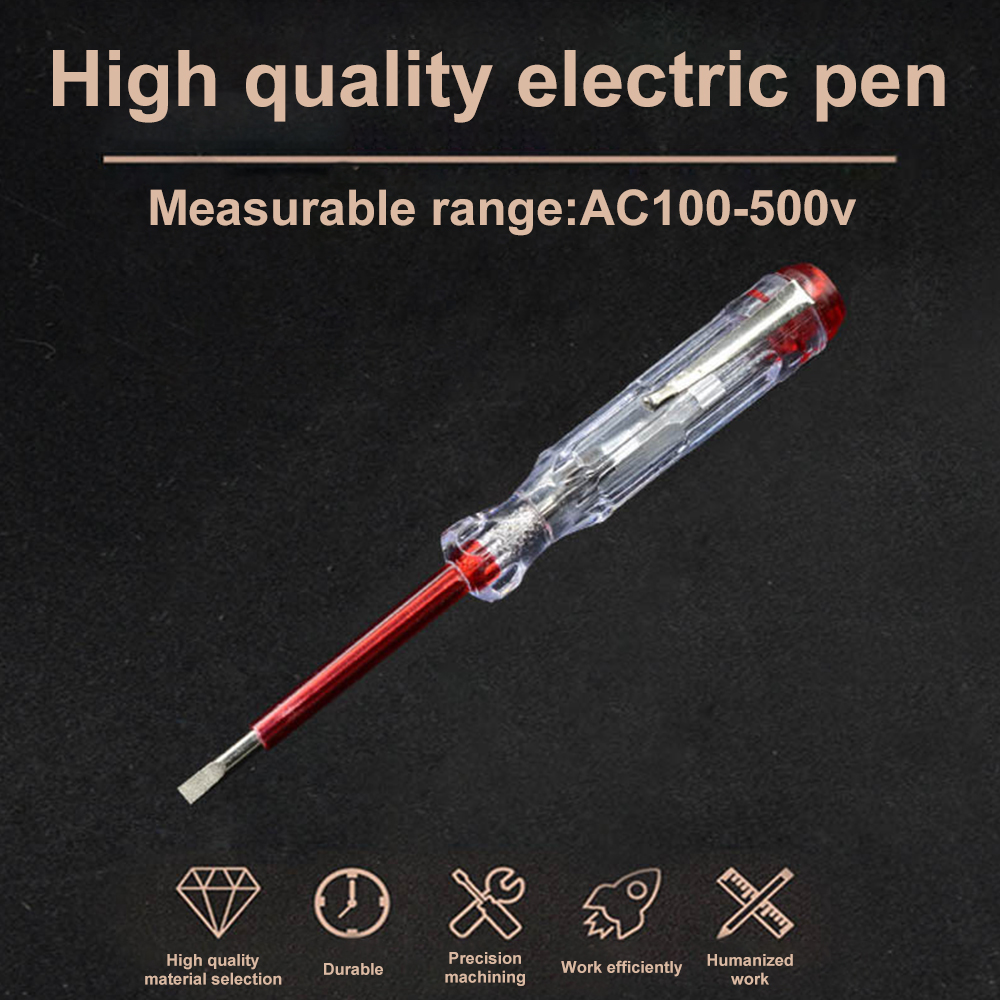Circuit Test Pencil - 100-500V pena uji portabel obeng datar
