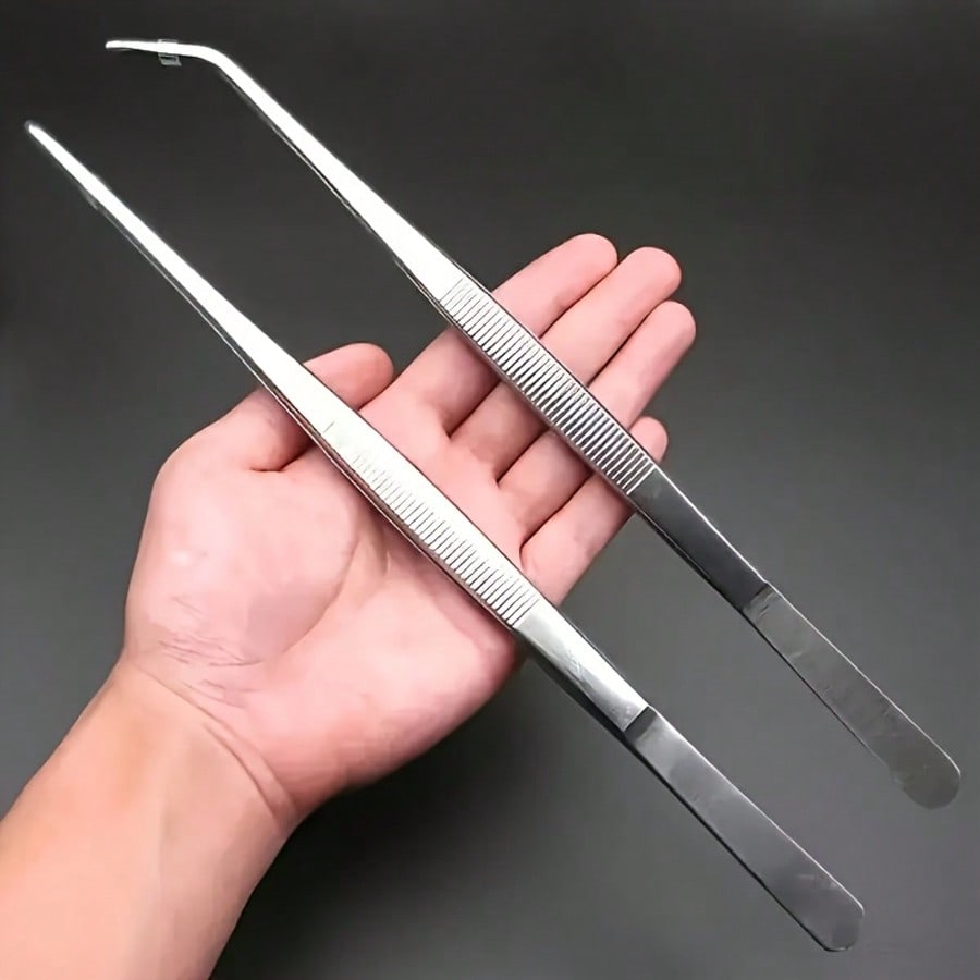 Electronics Repair Lab - Pinset Presisi Gagang Panjang Ujung Ganda