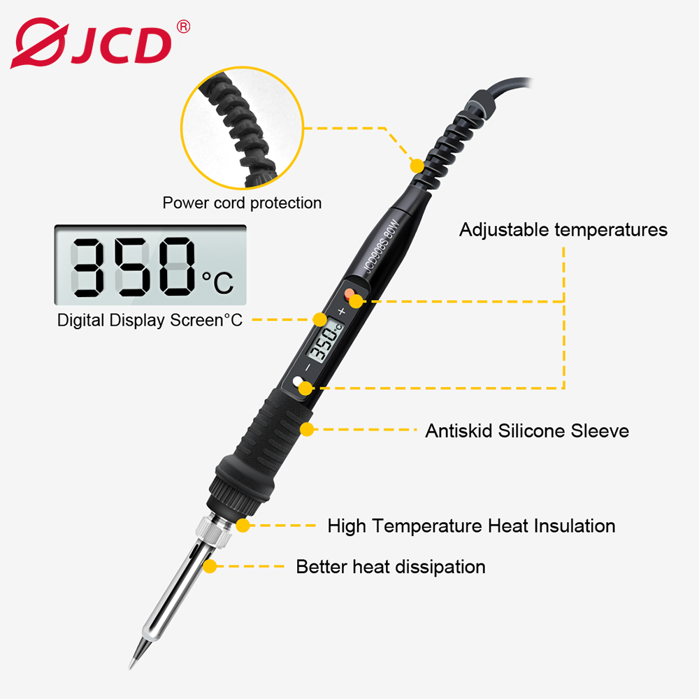 JCD 80W Kit Besi Solder Elektr - Electronics Repair Kit With Soldering Iron ulasan dan harga
