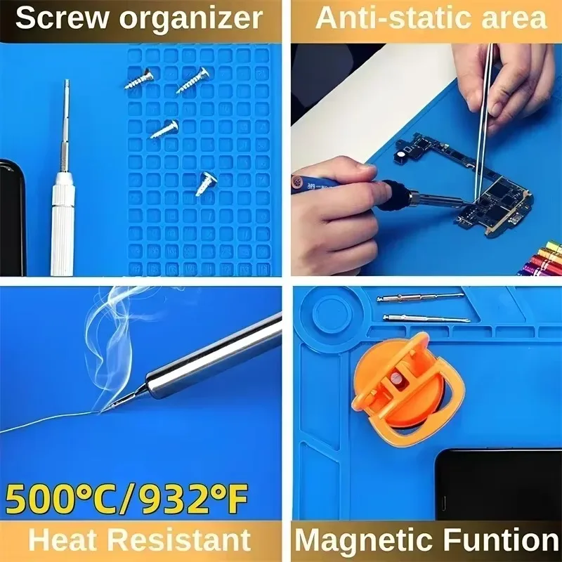 Alas Kerja Silikon Magnetik Al - Electronics Repair Mat ulasan dan harga