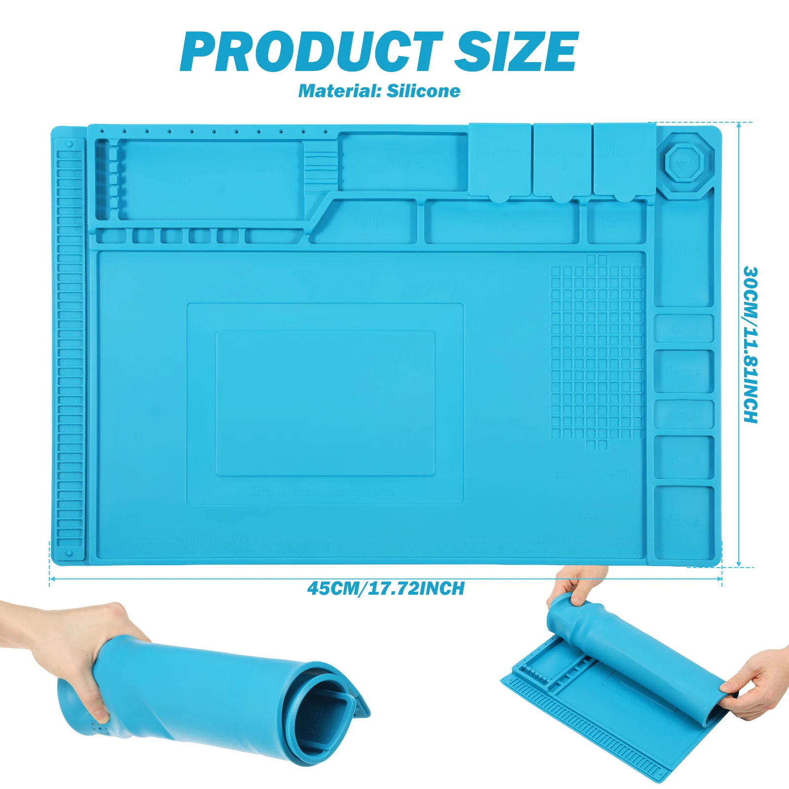 Alas Kerja Silikon 45x30cm Tah - Electronics Repair Mat ulasan dan harga
